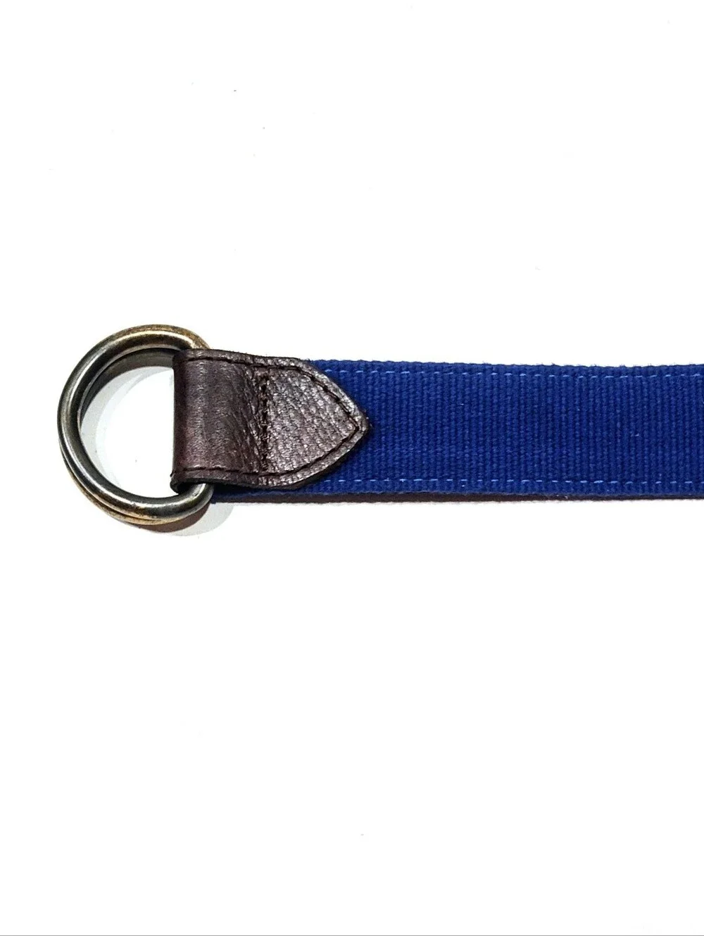 J.Crew Crewcuts Reversible D Ring Belt Blue Webbing Brown Leather Kids 26
